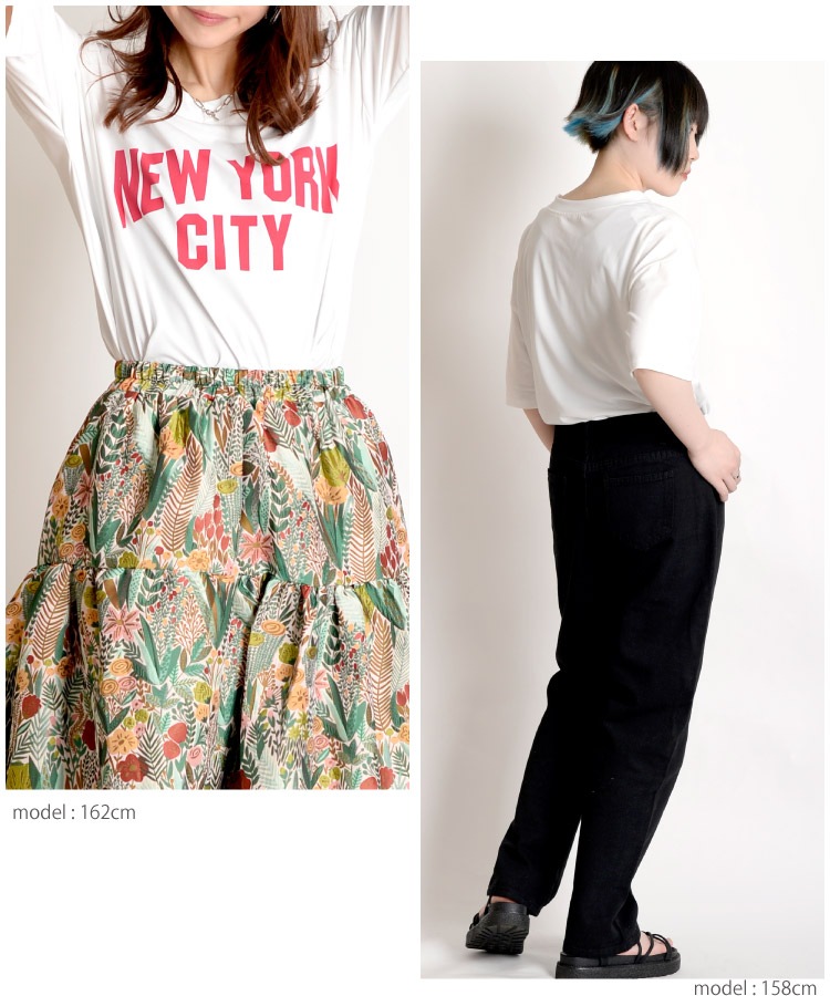 Tシャツ レディース 半袖 トップス タウンユースな着こなし広がる。Vネック半袖ロゴTシャツ NEW YORK ロゴT カットソー ティーシャツ カジュアル 大きいサイズ 大きめ ゆったり Vネック ニューヨーク 英字 英語 涼しい 軽量 春 春服 夏 夏服 ホワイト 白 の別カット