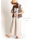 自然体で楽しめる。コットンリネンワイドパンツ の別カット