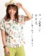 ポップな可愛さ。ボタニカル柄半袖シャツブラウス の別カット
