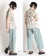 ポップな可愛さ。ボタニカル柄半袖シャツブラウス の別カット