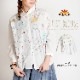シンプルでも可愛く。刺繍長袖シャツブラウス の別カット