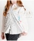 シンプルでも可愛く。刺繍長袖シャツブラウス の別カット