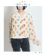 レトロな色合いが可愛い。ドット柄シフォンブラウス の別カット