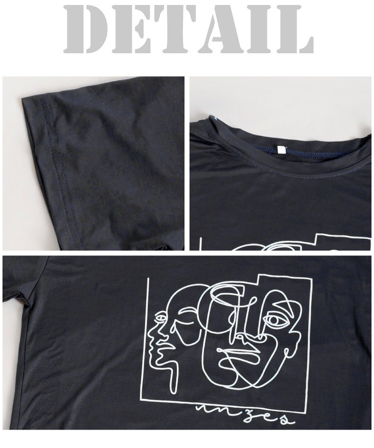 大人のフェイスアート。半袖プリントTシャツ の別カット