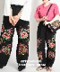 ワイドパンツ レディース チャイナ サルエルパンツ 春 夏 花柄 花 刺繍 綿麻 サルエル パンツ ワイド ロング丈 ボトムス エスニック アジアン ファッション バルーンパンツ アラジンパンツ ロングパンツ ストレートパンツ 個性的 レトロ ウエストゴム の別カット