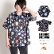 幻想的コズミックデザイン。半袖柄シャツ の別カット