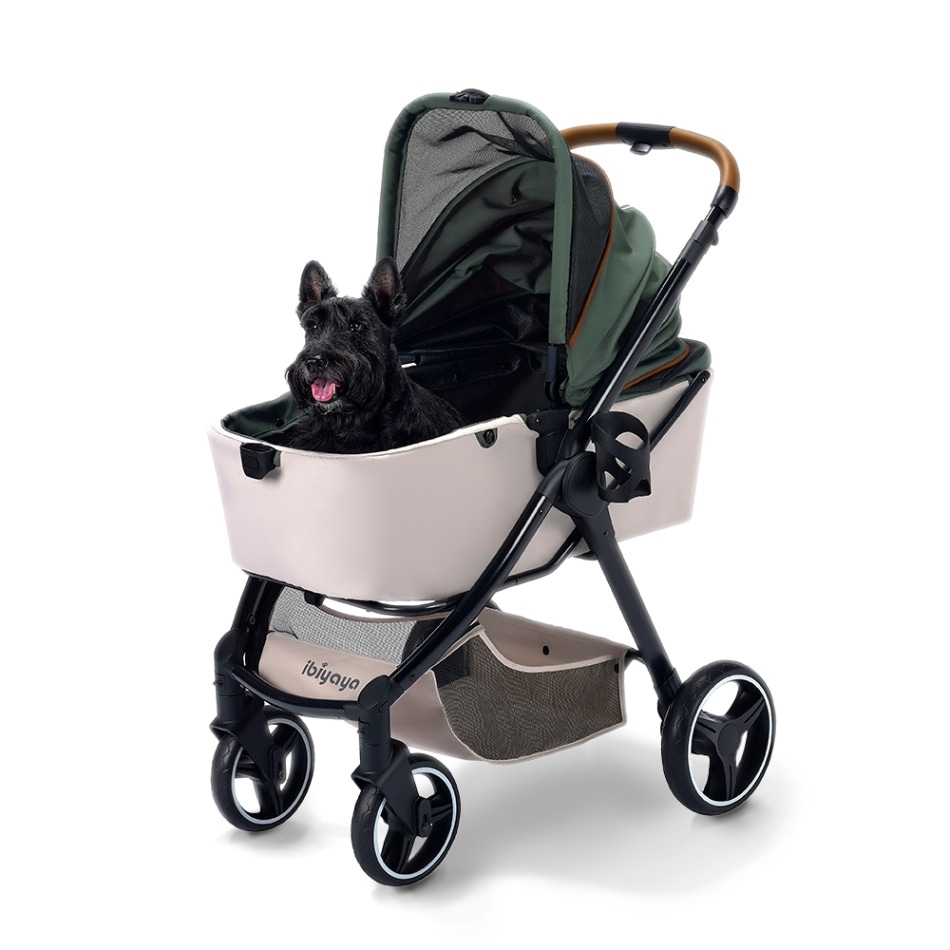 ibiyaya レトロリュクス ペットストローラー ペットカート (ソフトセージ)  Retro Luxe Pet Stroller イビヤヤ FS2102