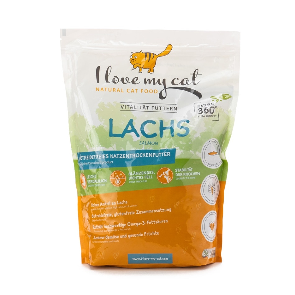 I love my cat LACHS サーモン 1.2kg グルテンフリー オメガ3脂肪酸含有 猫の餌 総合栄養食 アイラブマイキャット 25002 MarsaPet