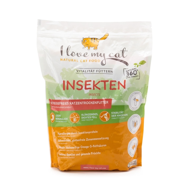 I love my cat INSEKTEN インセクト 1.2kg インセクトたんぱく質 オメガ3脂肪酸含有 グルテンフリー総合栄養食 低アレルギー性 猫の餌 アイラブマイキャット 25003 MarsaPet