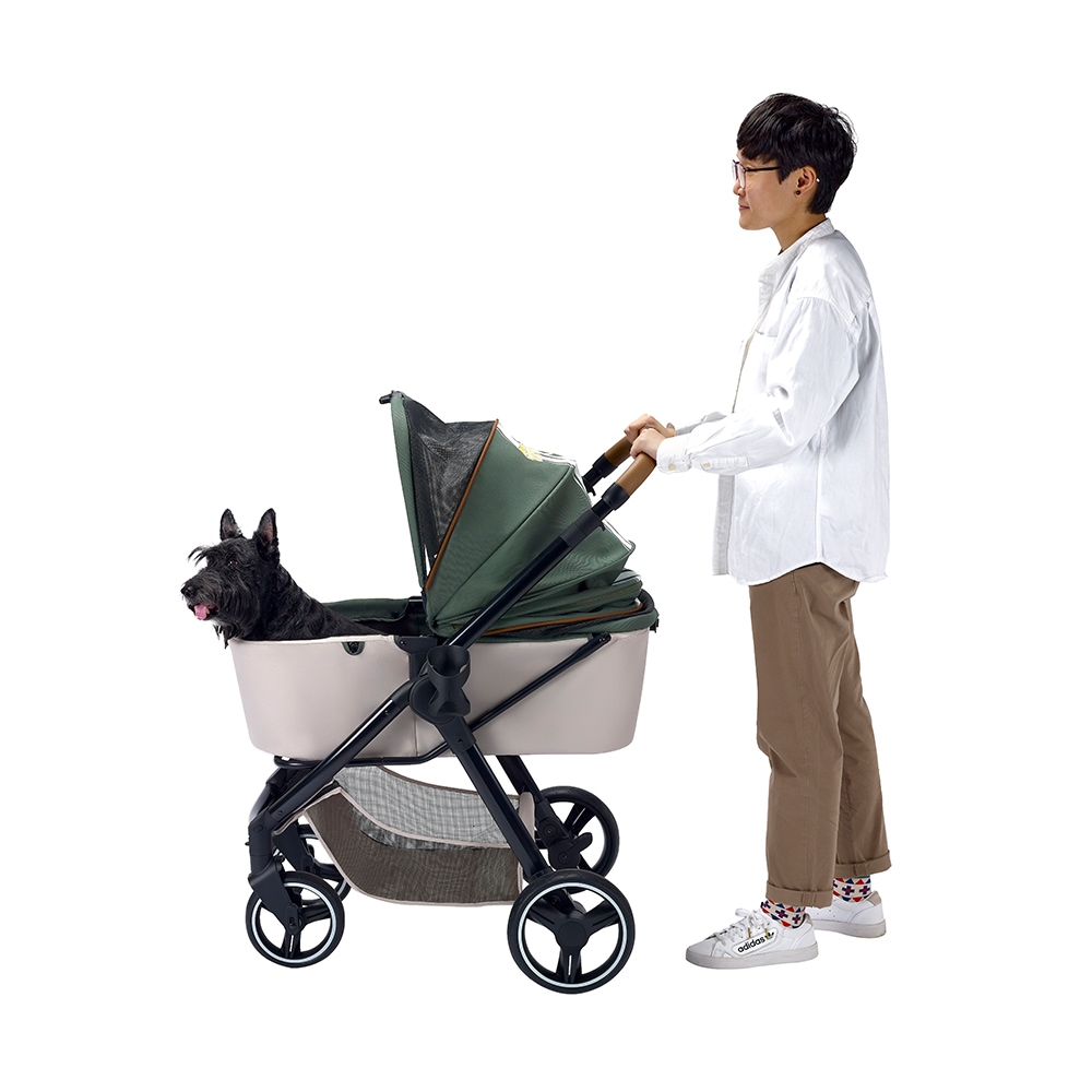 ibiyaya レトロリュクス ペットストローラー ペットカート (ソフトセージ) Retro Luxe Pet Stroller イビヤヤ FS2102