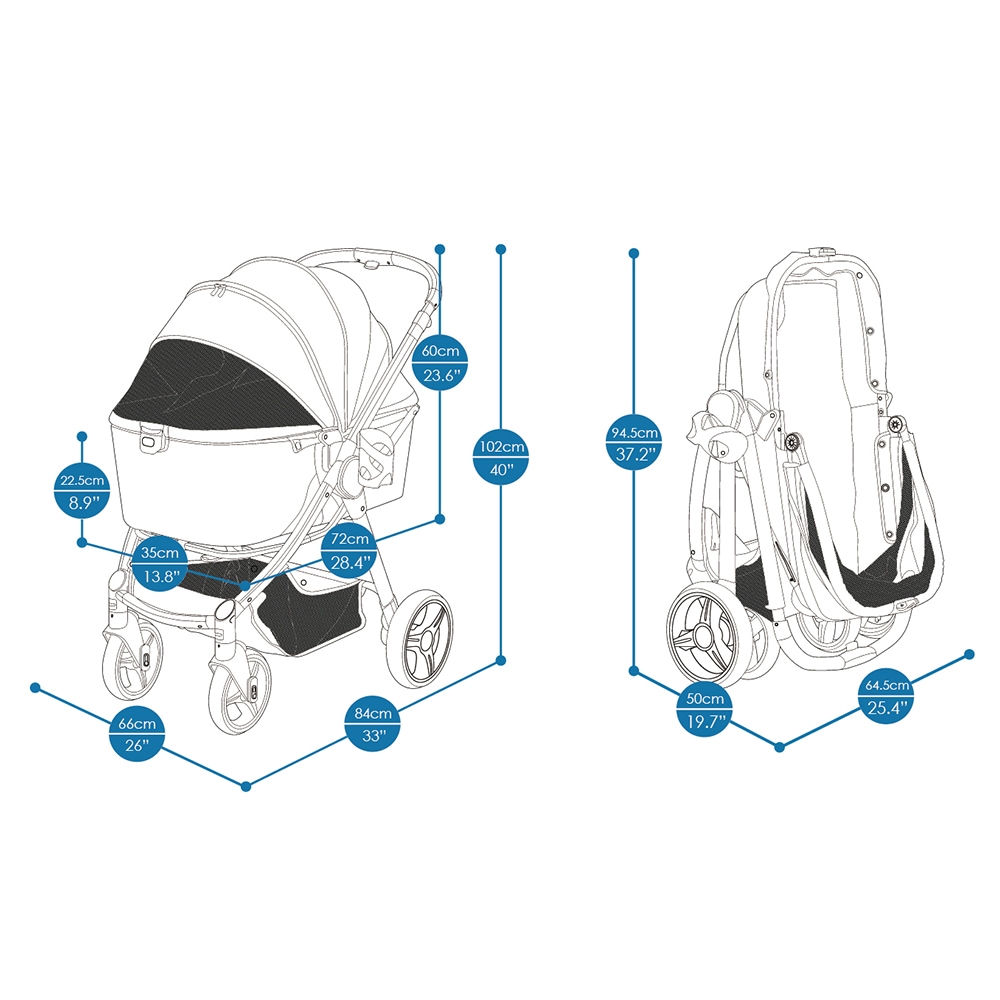 ibiyaya レトロリュクス ペットストローラー ペットカート (ソフトセージ) Retro Luxe Pet Stroller イビヤヤ FS2102