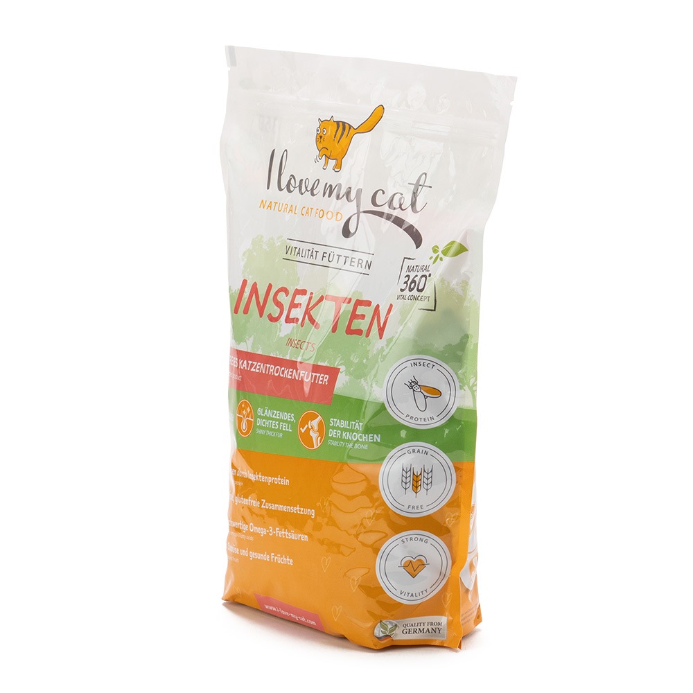 I love my cat INSEKTEN インセクト 1.2kg インセクトたんぱく質 オメガ3脂肪酸含有 グルテンフリー総合栄養食 低アレルギー性 猫の餌 アイラブマイキャット 25003 MarsaPet