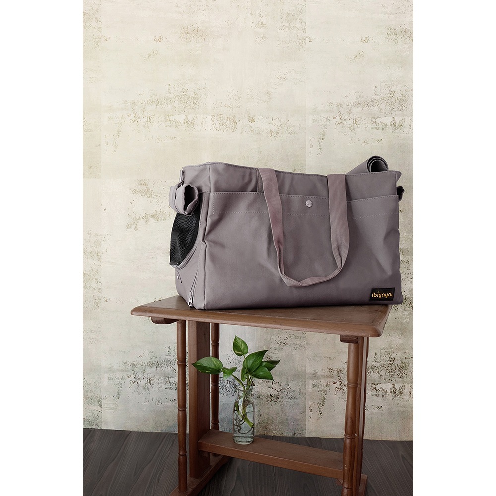 ibiyayaペットキャリー キャンバスペットトート (グレー) 軽量 折りたたみ おすすめ トートバッグ ショルダーバッグ Canvas Pet Tote FC1428 イビヤヤ