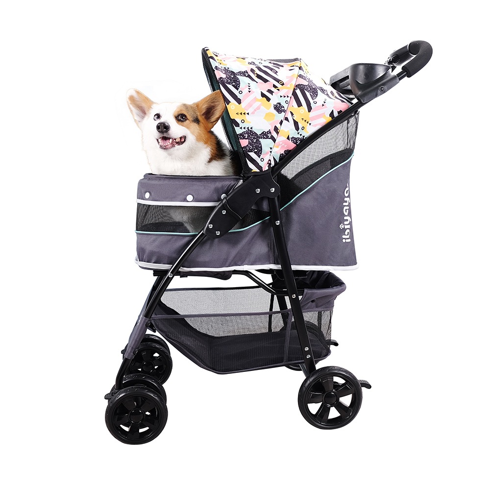 ibiyaya クラウド9 ペットストローラー ペットカート (ミントグリーン) 耐荷重約20kg おすすめ 多頭 中型犬 小型犬 ブランド おしゃれ おでかけ Cloud 9 Pet Stroller イビヤヤ FS2010
