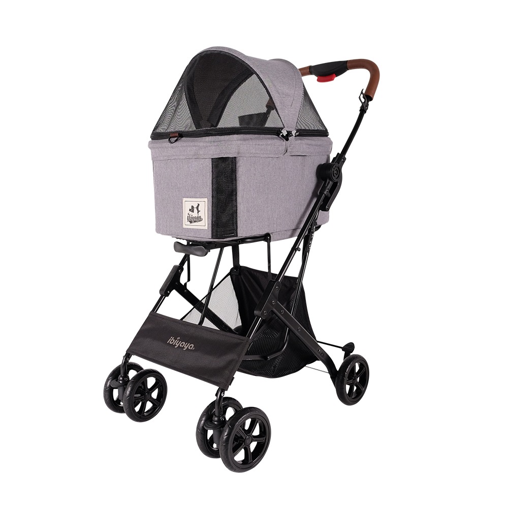 ibiyaya トラボイ トライフォールド ペットトラベルシステム 3WAY ペットカート (ニンバスグレー) 耐荷重約15kg おすすめ 多頭 中型犬 小型犬 分離型 ブランド おしゃれ 4輪 Travois Tri-fold Pet Travel System イビヤヤ FS2011