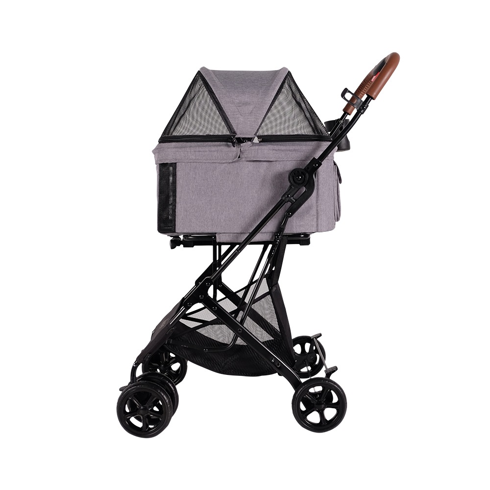 ibiyaya トラボイ トライフォールド ペットトラベルシステム 3WAY ペットカート (ニンバスグレー) 耐荷重約15kg おすすめ 多頭 中型犬 小型犬 分離型 ブランド おしゃれ 4輪 Travois Tri-fold Pet Travel System イビヤヤ FS2011