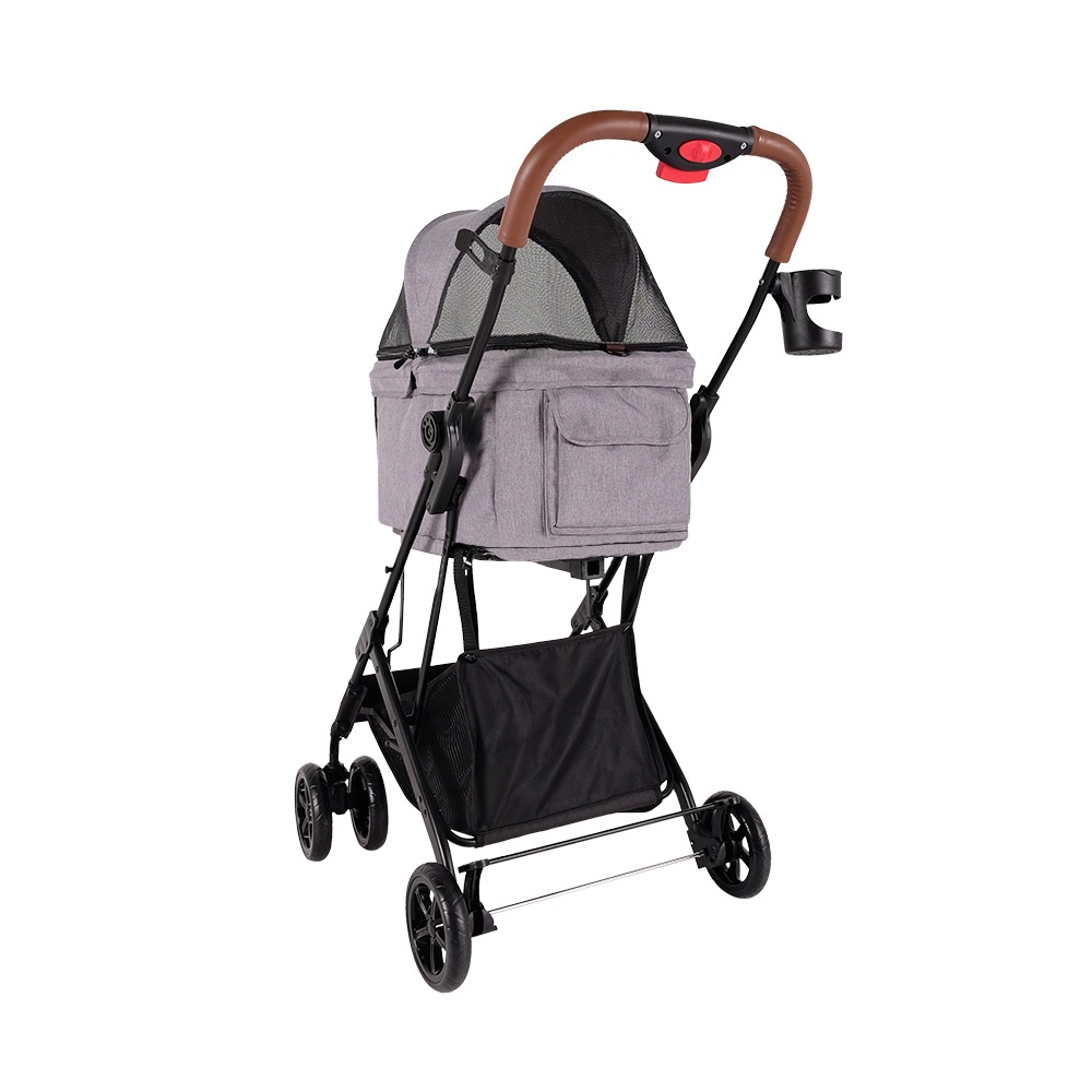 ibiyaya トラボイ トライフォールド ペットトラベルシステム 3WAY ペットカート (ニンバスグレー) 耐荷重約15kg おすすめ 多頭 中型犬 小型犬 分離型 ブランド おしゃれ 4輪 Travois Tri-fold Pet Travel System イビヤヤ FS2011
