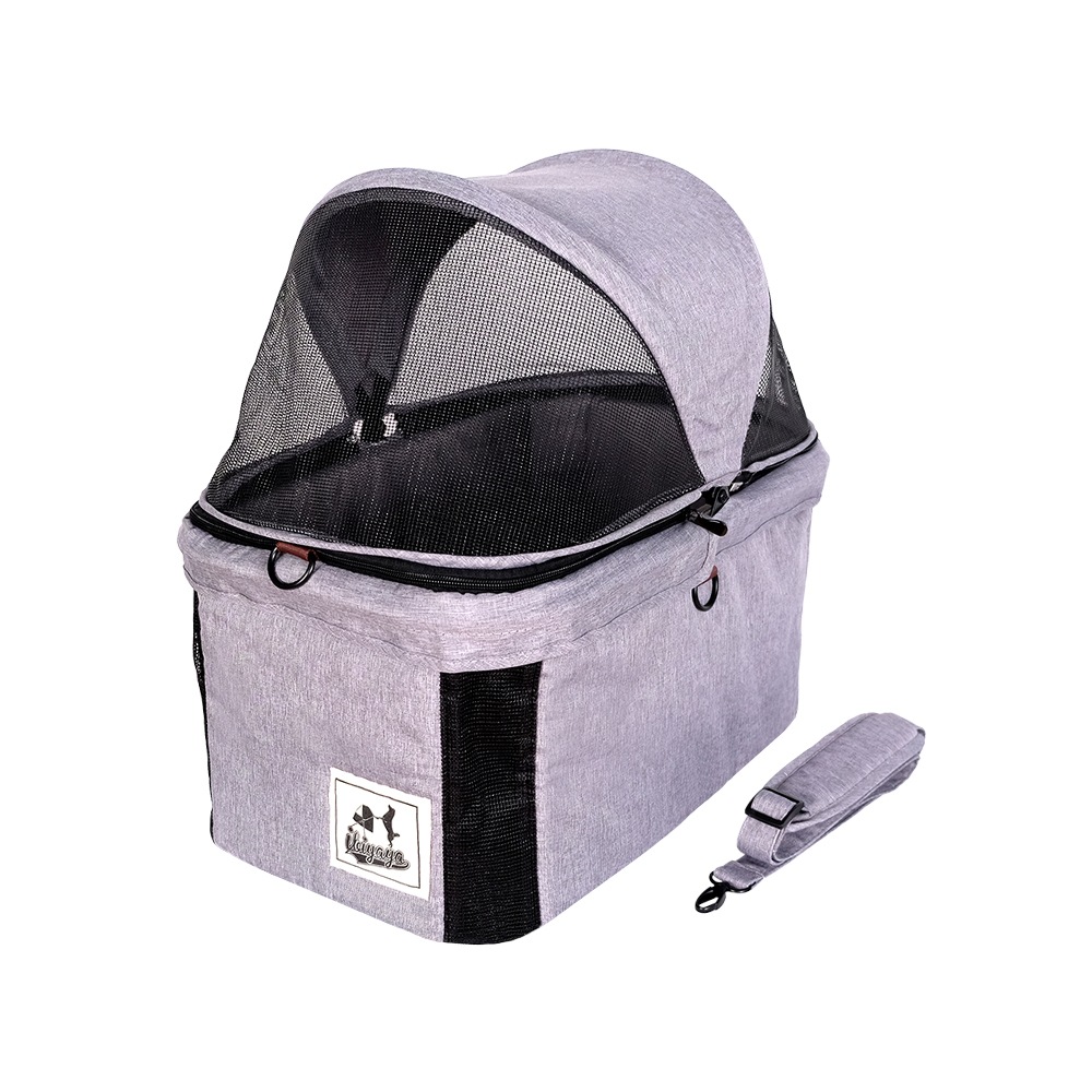 ibiyaya トラボイ トライフォールド ペットトラベルシステム 3WAY ペットカート (ニンバスグレー) 耐荷重約15kg おすすめ 多頭 中型犬 小型犬 分離型 ブランド おしゃれ 4輪 Travois Tri-fold Pet Travel System イビヤヤ FS2011