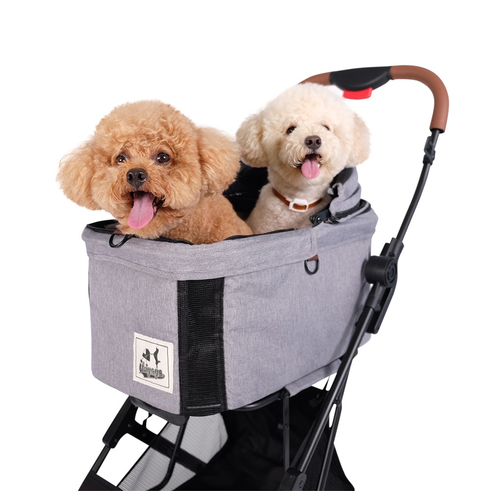 ibiyaya トラボイ トライフォールド ペットトラベルシステム 3WAY ペットカート (ニンバスグレー) 耐荷重約15kg おすすめ 多頭 中型犬 小型犬 分離型 ブランド おしゃれ 4輪 Travois Tri-fold Pet Travel System イビヤヤ FS2011