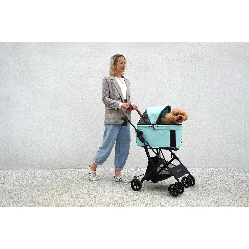 ibiyaya トラボイ トライフォールド ペットトラベルシステム 3WAY ペットカート (ニンバスグレー) 耐荷重約15kg おすすめ 多頭 中型犬 小型犬 分離型 ブランド おしゃれ 4輪 Travois Tri-fold Pet Travel System イビヤヤ FS2011