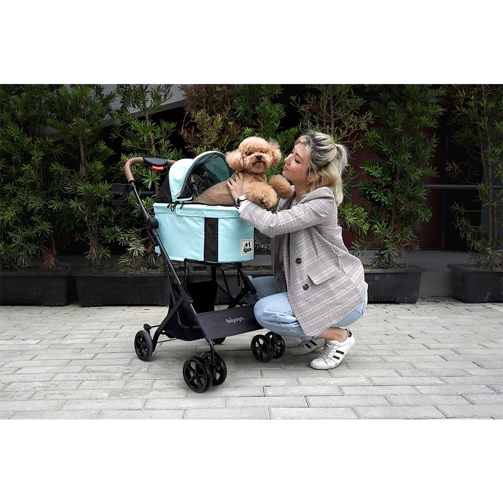 ibiyaya トラボイ トライフォールド ペットトラベルシステム 3WAY ペットカート (スペアミント) 耐荷重約15kg 4輪 Travois Tri-fold Pet Travel System イビヤヤ FS2011