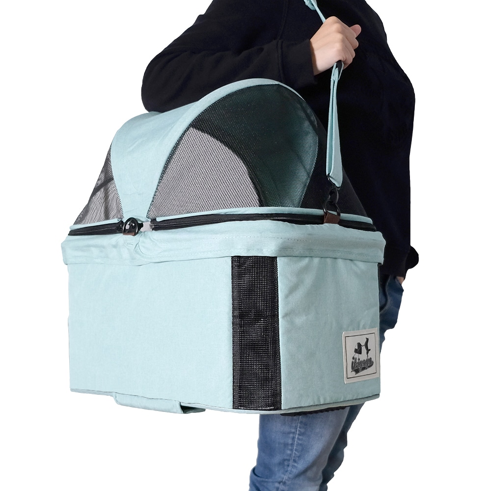 ibiyaya トラボイ トライフォールド ペットトラベルシステム 3WAY ペットカート (スペアミント) 耐荷重約15kg 4輪 Travois Tri-fold Pet Travel System イビヤヤ FS2011
