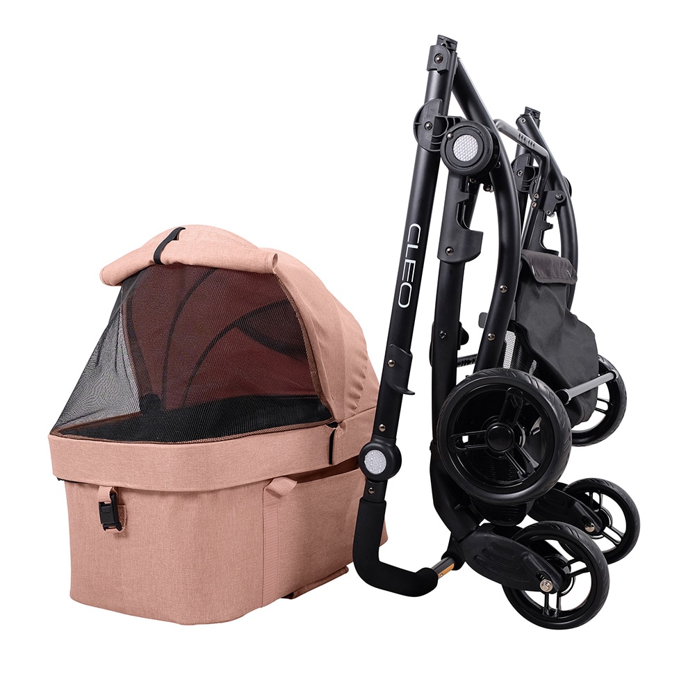 ibiyaya ニュークレオ トラベルシステム ペットストローラー 3WAY ペットカート (コーラルピンク) 耐荷重約20kg おすすめ 多頭 中型犬 小型犬 ブランド おしゃれ New CLEO Travel System Pet Stroller イビヤヤ FS2191