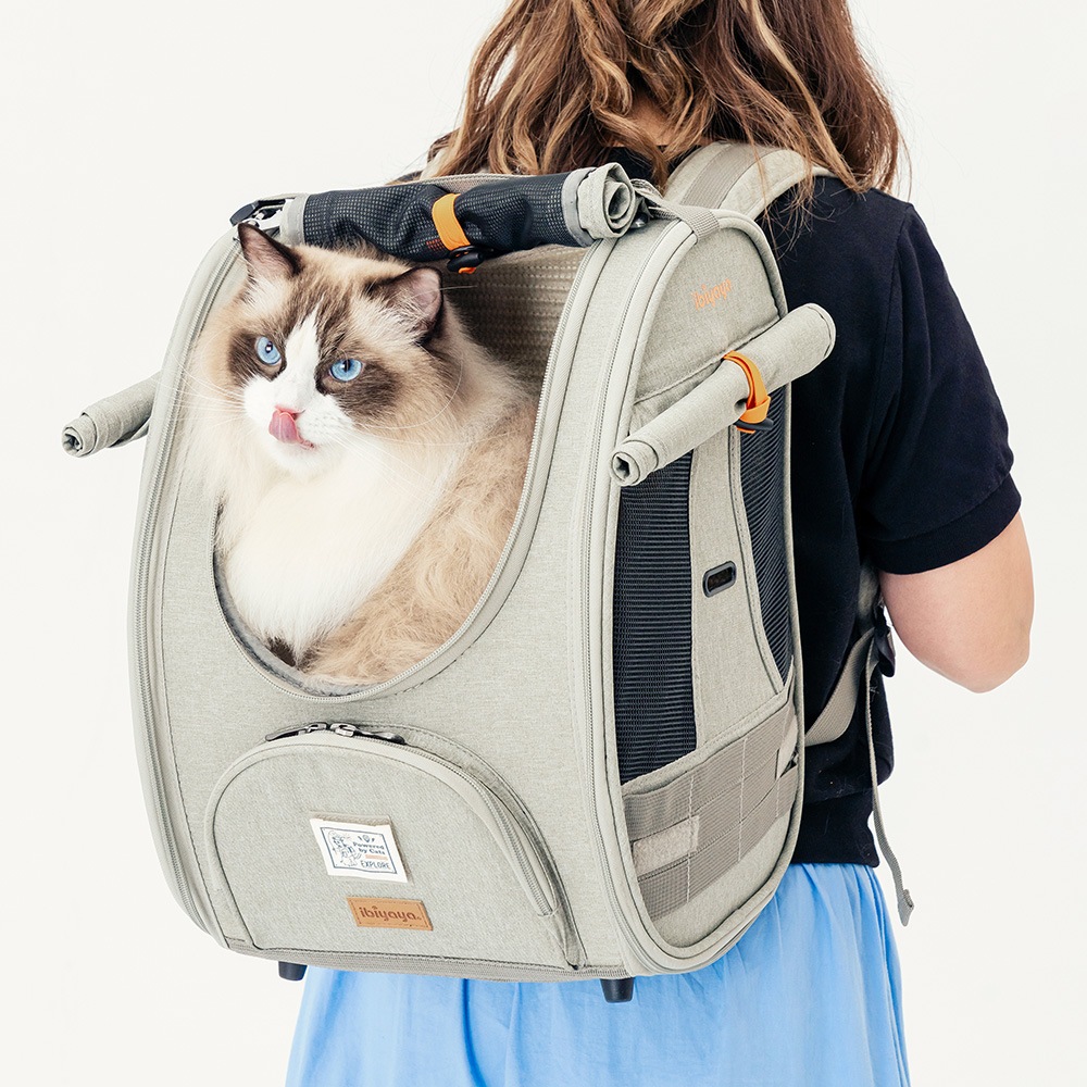ibiyaya 猫 ペットキャリー リュックタイプ バックパック 小型犬 子犬 耐水 通気性 アウトドア ハイキング キャンプ 旅行 散歩 おでかけ 通院 Adventure Cat Carrier Backpack イビヤヤ FC2297