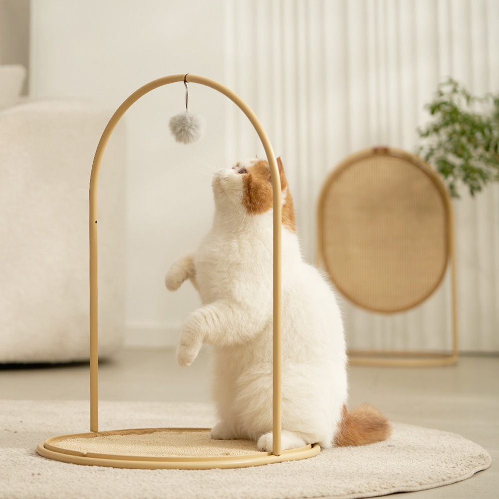 テーブル機能付き猫の爪とぎ ベージュ ネコ HEBENA