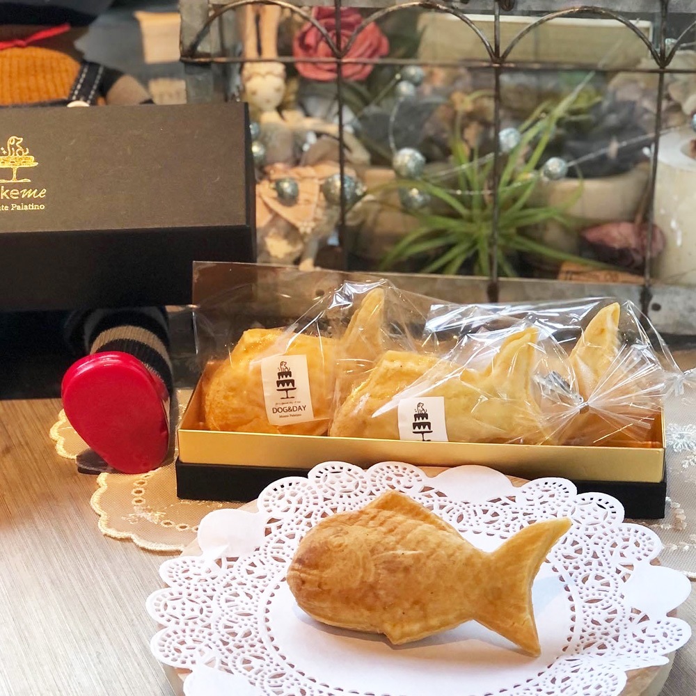 犬用おやつ 職人のたい焼き(リンゴとさつまいもクリーム) 4個入 無添加 厳選素材 ワンちゃんの特別なご褒美デザート【福岡より産地直送】【冷凍】