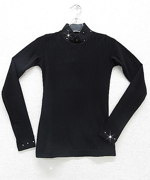 カリズマ 長袖 Tシャツ Karisma長袖シャツKネック黒008sw - フィギュアスケートの
