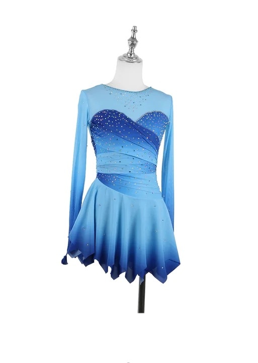 女の子のiceスケートdressブラック子供競技フィギュアスケート