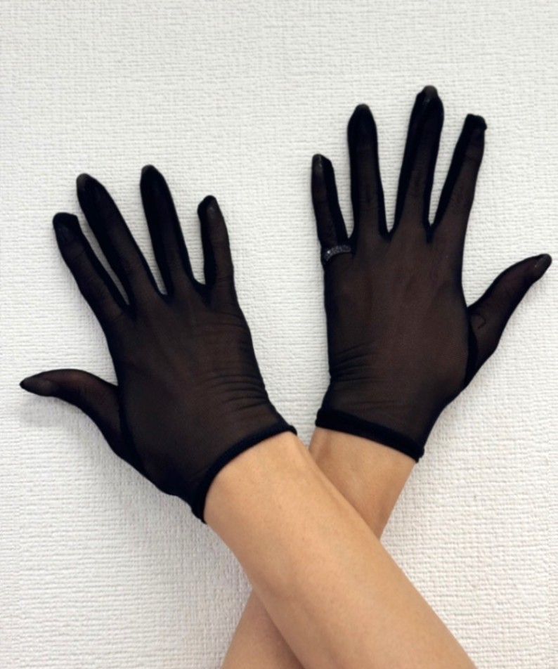 パワーネット手袋 ブラック - フィギュアスケートのコスチューム新体操