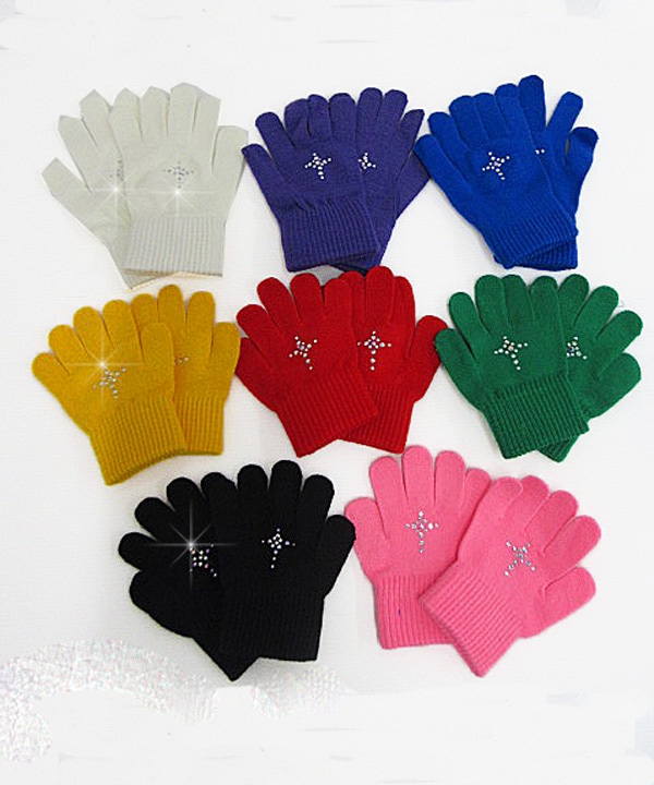 のびのび可愛いストーン付き手袋 - フィギュアスケートのコスチューム