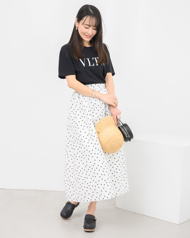 【残り2枚のみ】 flare dot skirt