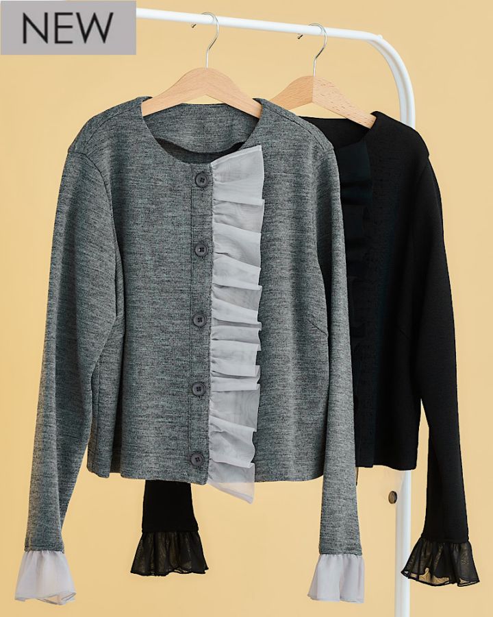 フリルニットカーディガン　maronenonfee フリルニットカーディガン | Tops | MARONENONFEE マーロン