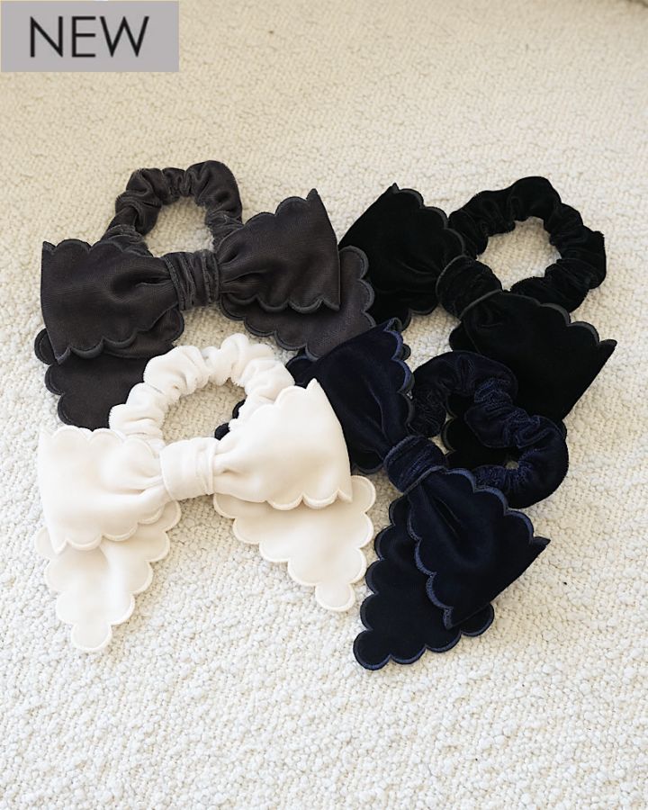 【残りわずか】スカラップベロアシュシュ