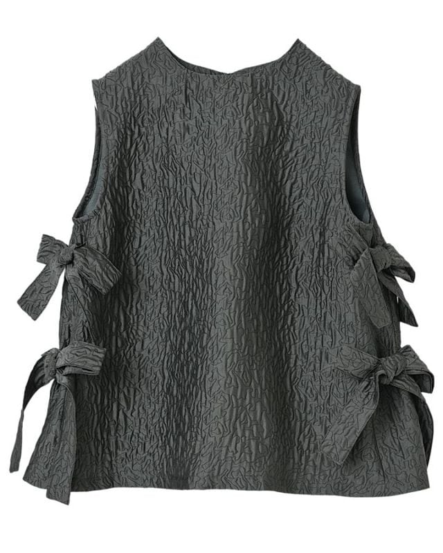 【残りわずか】ジャガードリボントップス