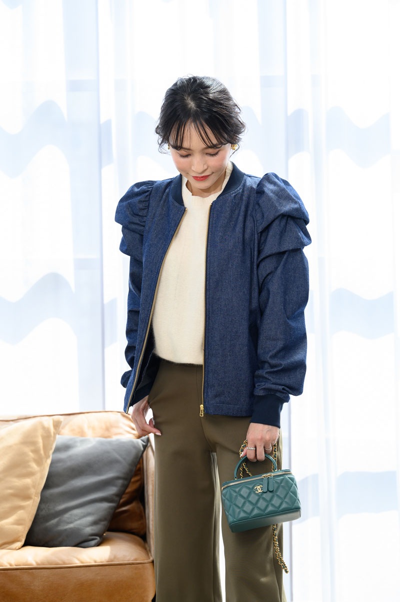 【final mark down sale】 パフショルダーデニムジャケット