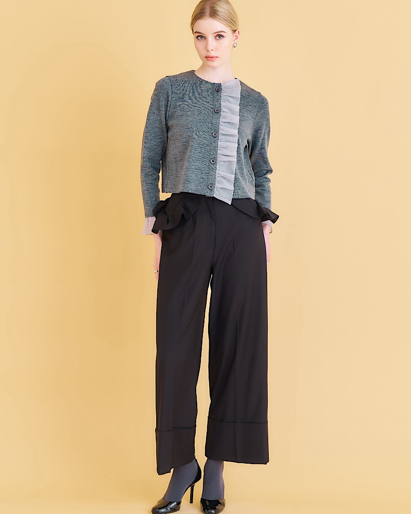 残りわずか】フリルニットカーディガン | Tops | MARONENONFEE