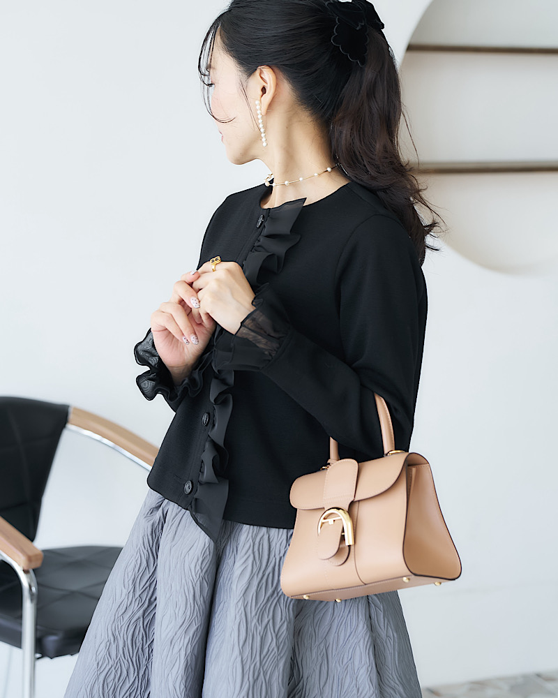 MARONENONFEE/マーロンエノンフィ　 ポイントフリルトップス　ニット フリルニットカーディガン | Tops | MARONENONFEE マーロン