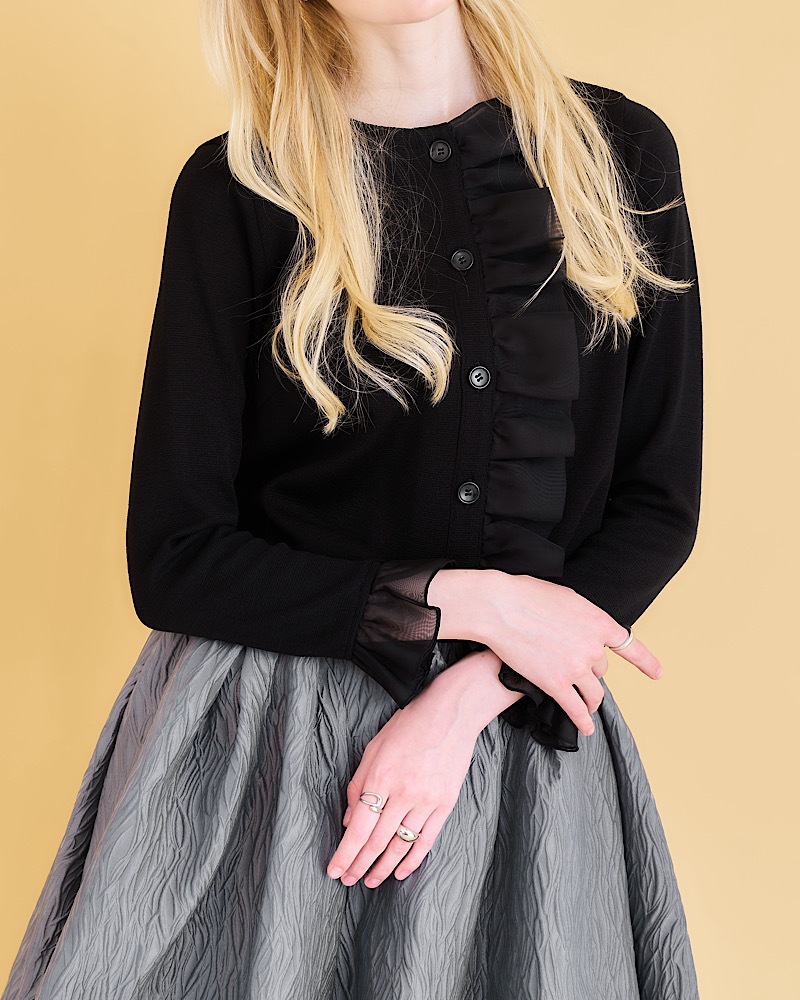 残りわずか】フリルニットカーディガン | Tops | MARONENONFEE