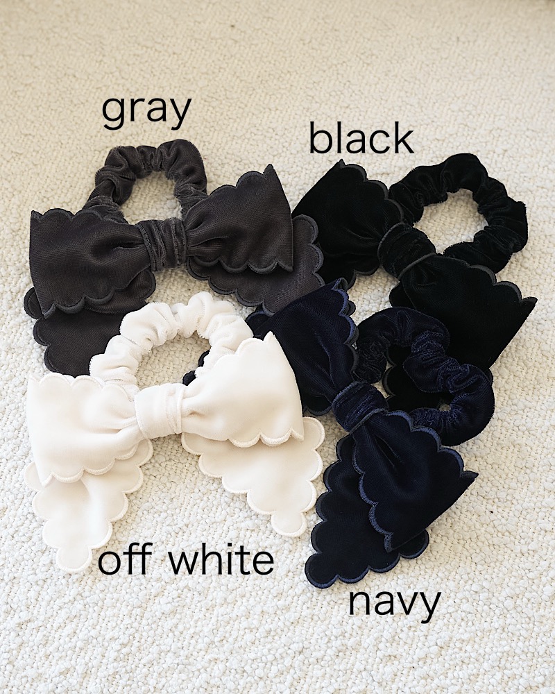 【残りわずか】スカラップベロアシュシュ