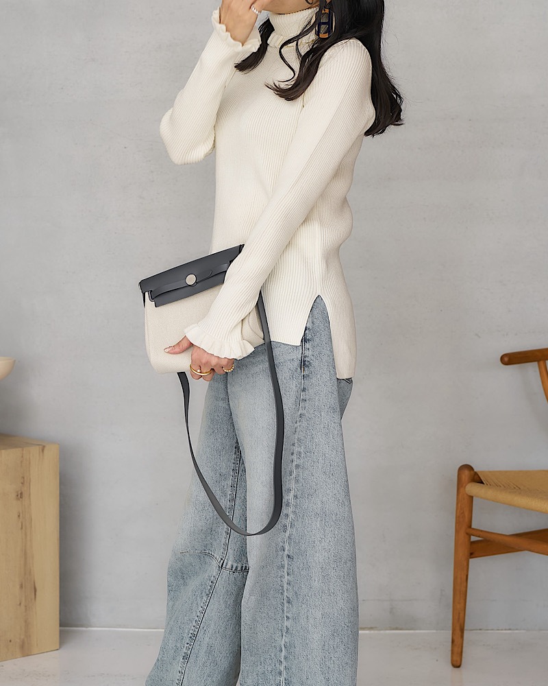 MARONENONFEE/マーロンエノンフィ　 ポイントフリルトップス　ニット フリルニットカーディガン | Tops | MARONENONFEE マーロン