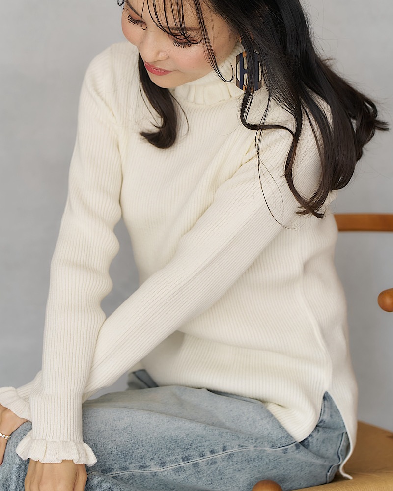 ハイネックフリルニット | Tops | MARONENONFEE マーロンエノン