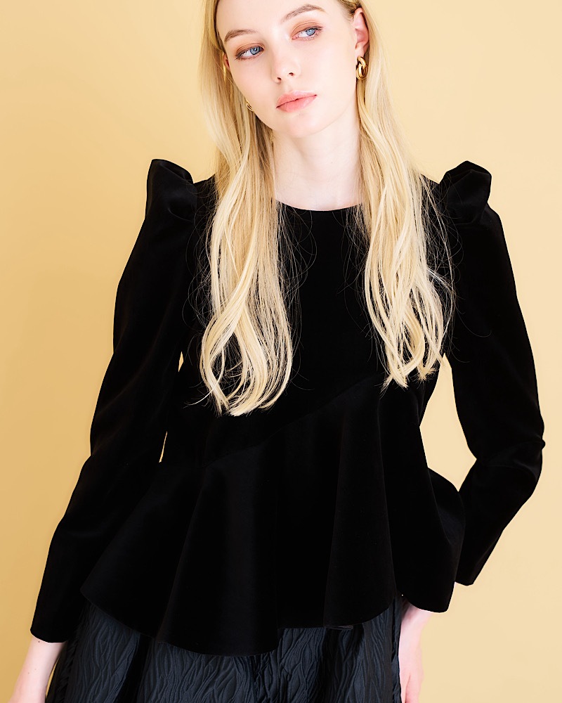 残りわずか】ベロアフレアトップス | Tops | MARONENONFEE マーロン