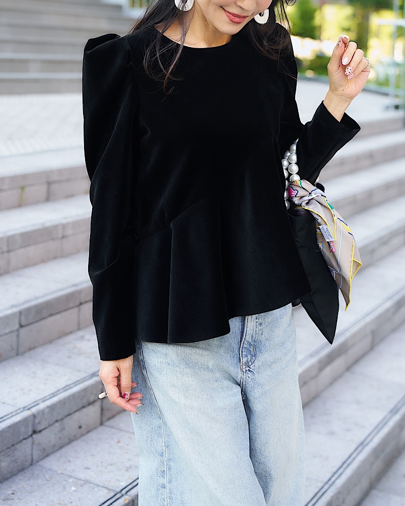 残りわずか】ベロアフレアトップス | Tops | MARONENONFEE マーロン