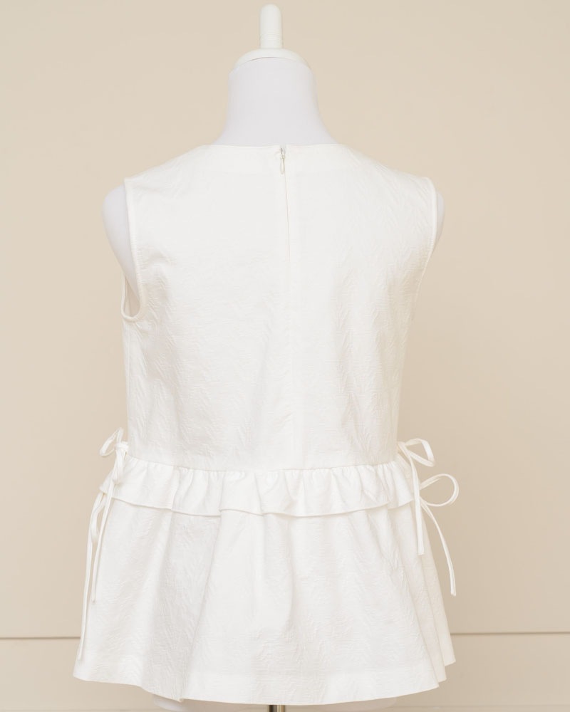 【summer sale 50%off】【残りわずか】ホワイトジャガードトップス