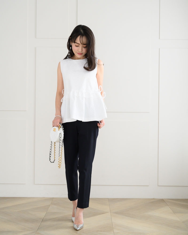 【summer sale 50%off】【残りわずか】ホワイトジャガードトップス