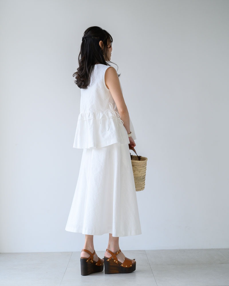 【summer sale 50%off】【残りわずか】ホワイトジャガードトップス